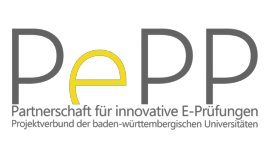 Logo von PePP: Partnerschaft für innovative E-Prüfungen, ein Projektverbund baden-württembergischer Universitäten.